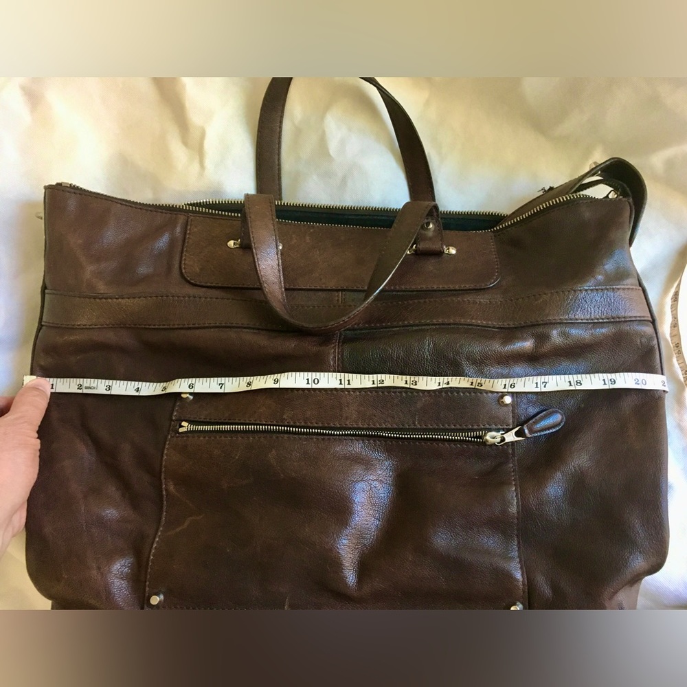 BALENCIAGA CLASSIC LEATHER BAG TRAVEL TOTE SILVER HARDWARE BROWN VINTAGE UNISEX - Picture 15 of 16